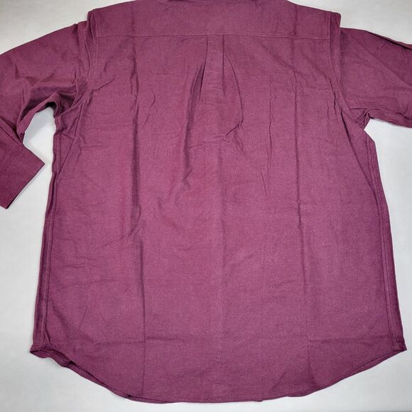 CROFT &BARROW Mens Big & Tall Casual Button Down Shirt 3XLT 100% Cotton Burgundy - Picture 8 of 8